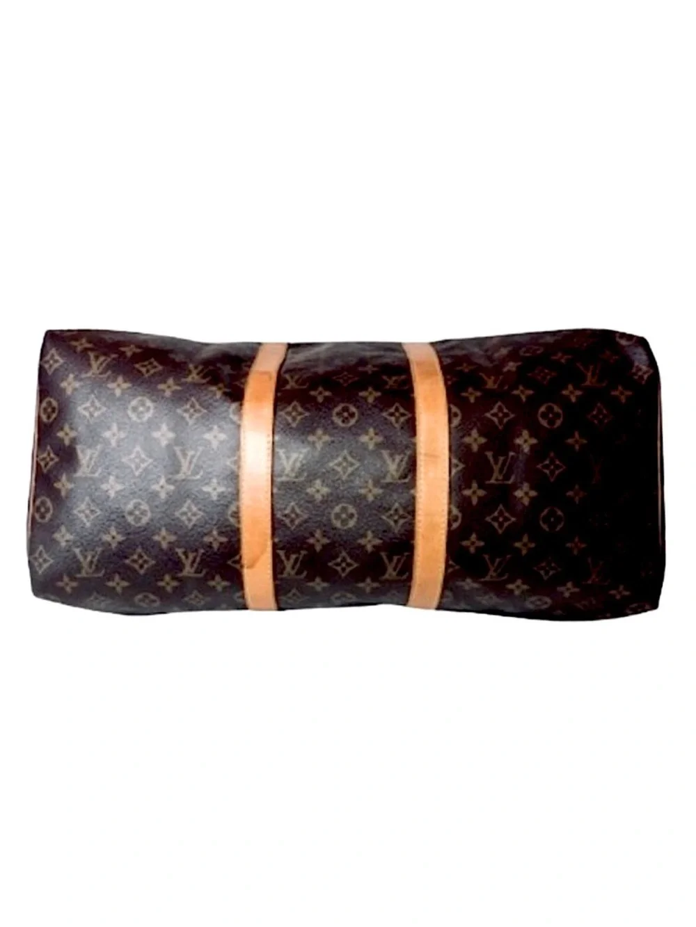 LOUIS VUITTON LV 50 Monogram Coated Canvas Vachetta Leather Duffel Weekend Bag